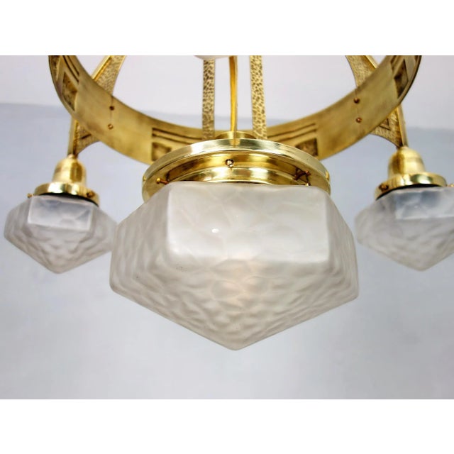 Antique Art Nouveau Ceiling Lamp For Sale - Image 5 of 12