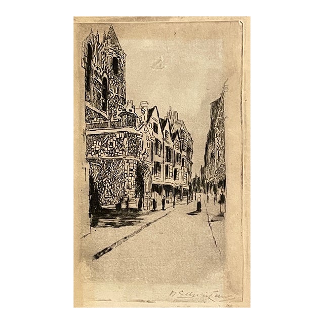 William Edinlaw Oldest House in London Etching For Sale