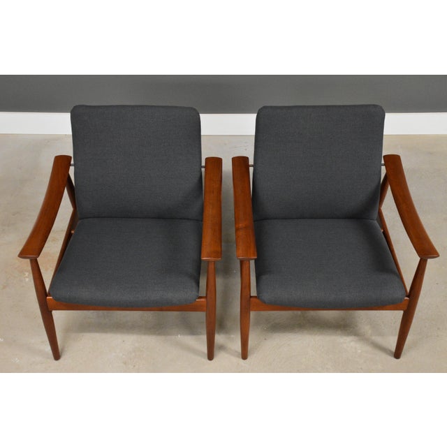 1950s Finn Juhl 138 Easy Lounge Chairs for France and Son- A Pair For Sale In Boston - Image 6 of 11