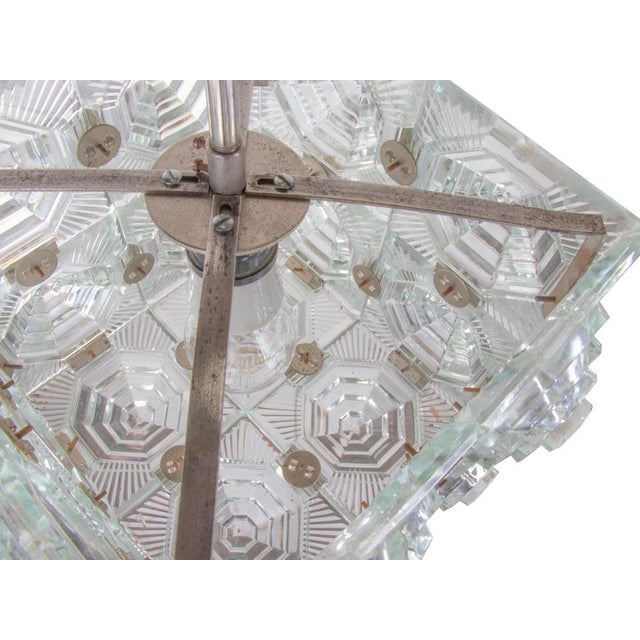 Bohemian Glass Cube Ceiling Light by Stone Shenows, 1960s For Sale - Image 9 of 12