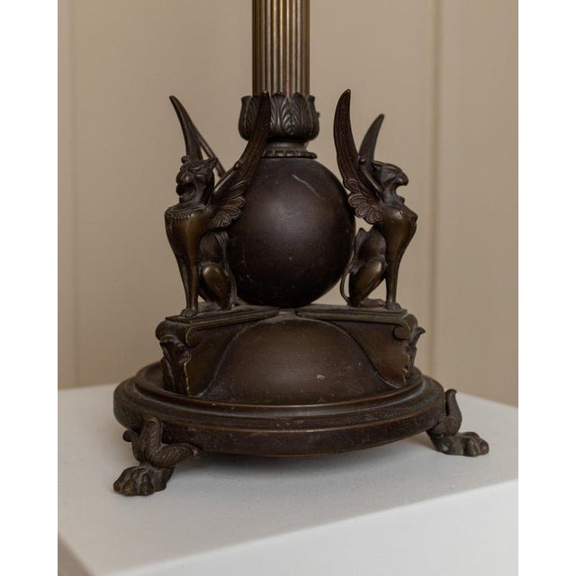 Antique Empire Metal Table Lamp, 1910s For Sale - Image 3 of 10