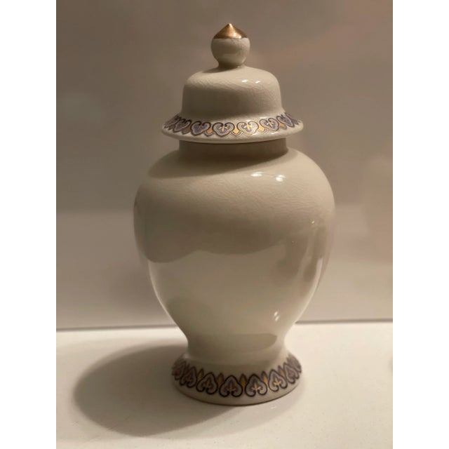 Mid 20th Century Mid Century Japanese Satsuma Crackled Jar With Lid, Red Stamped For Sale - Image 5 of 11