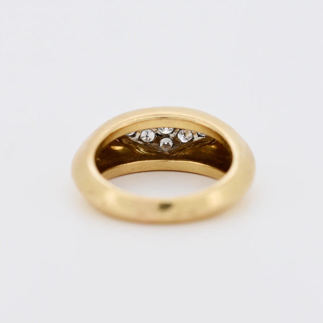 Mid 20th Century OJ Perrin - Gold Platinum Diamond Bangle Ring, Size 5 For Sale - Image 5 of 5