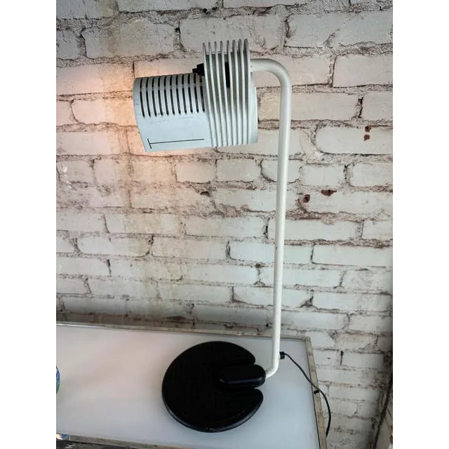 Vintage White Industrial Table Lamp by Guillermo Capdevila Abatte For Sale In Los Angeles - Image 6 of 6