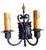 1920s 1920 Mediterranean Inspired Sconces, Iron and Brass With Original Old Paints - a Pair For Sale - Image 5 of 6