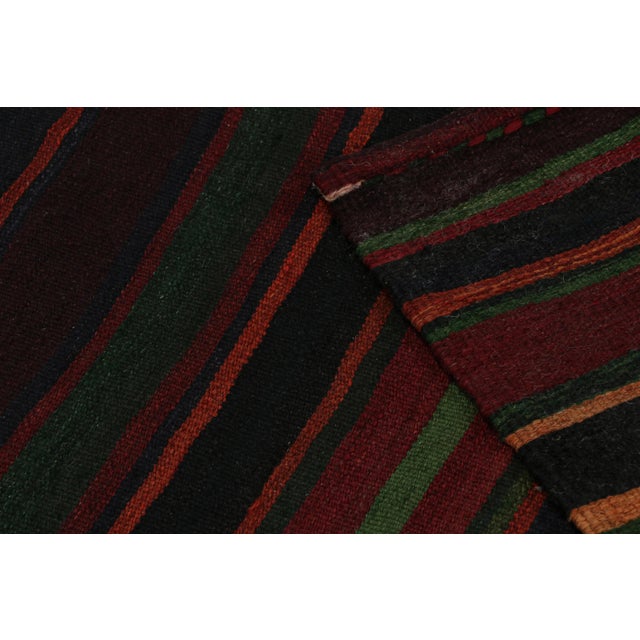 Textile 1950s Vintage Afghan Tribal Kilim Rug With Colorful Stripes - 6'2''x5'2'' For Sale - Image 7 of 7
