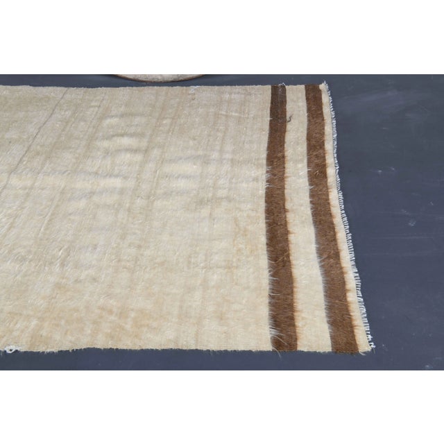 Vintage Turkish Hand-Knotted Wool Cotton Beige Kilim Area Rug For Sale - Image 6 of 9