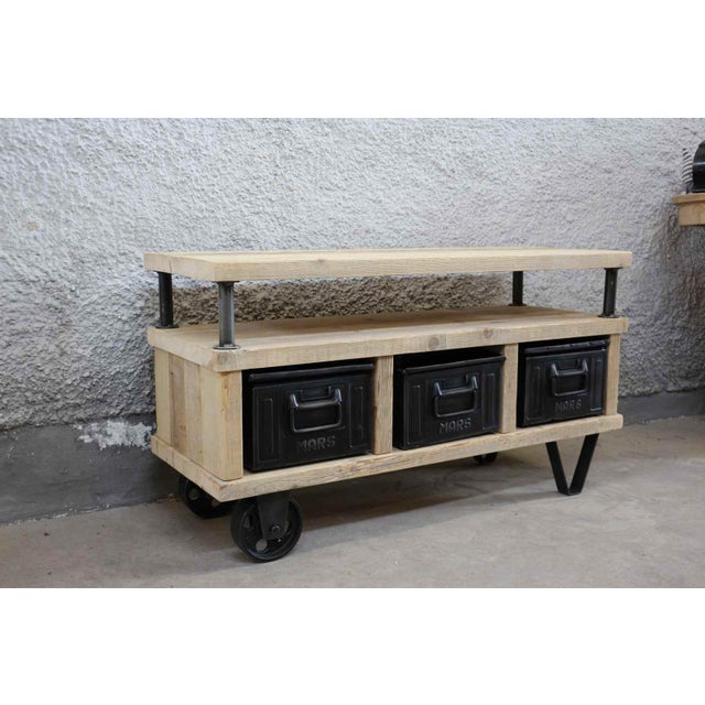 Vintage Industrial TV Table, in Flawless conditions. Designed from 2000