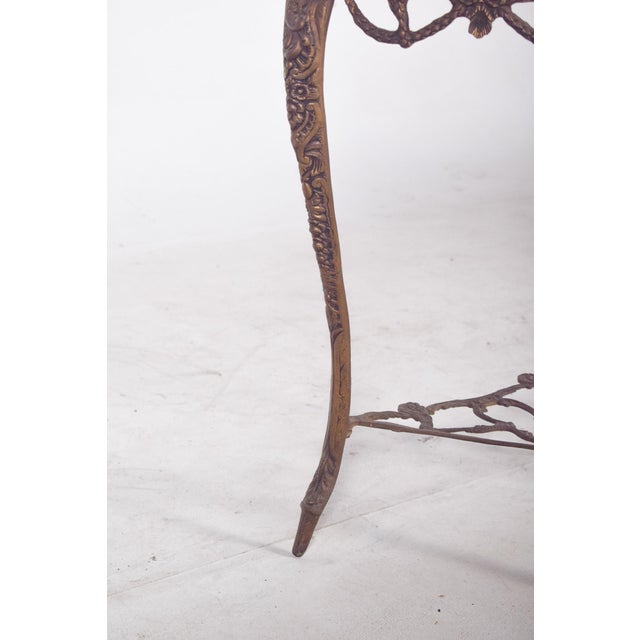 Mid-Century Modern Portuguese Rustic Half-Moon Table with Marble Top, 1950 For Sale - Image 3 of 10