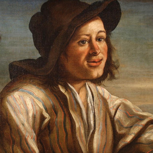 Lombard Artist, Shepherd with His Dogs, 1660, Oil on Canvas For Sale - Image 12 of 15