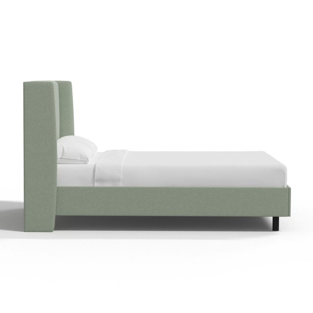 Spritely Home Jordan Twin Wingback Platform Bed in Zuma Seafoam For Sale - Image 4 of 5