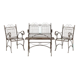 Rebecca Garden Set in Rustic Brown - 4 Pieces