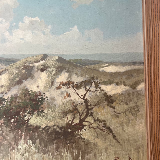 1960s Oil on Canvas European School Titled Sarbov Landscape Framed Signed by Slovakian Artist Peter Tux Made in 1964 For Sale - Image 5 of 9
