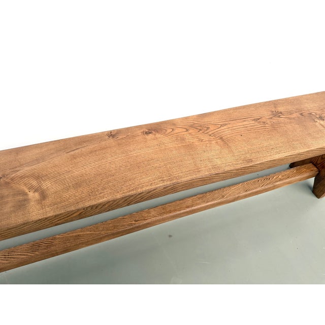 Modern Farmhouse Bench in Oak, 1950s For Sale - Image 9 of 14