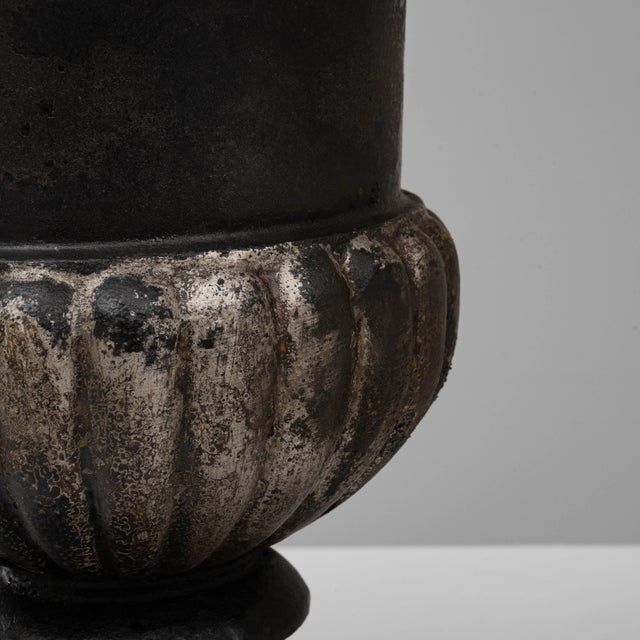 Metal 19th Century French Cast Iron Campagna Urn Planters - A Pair For Sale - Image 7 of 18