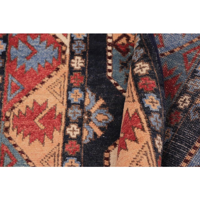 Textile Shabby Chic Ziegler Blue/Multi Wool Runner Rug- 2'7'' X 9'5'' For Sale - Image 7 of 10
