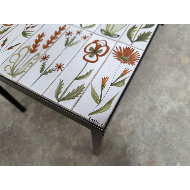 Coffee Table with Floral Motifs by Roger Capron, 1970s For Sale - Image 6 of 9