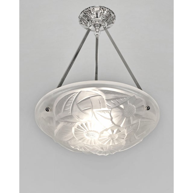 Art Deco French Art Deco Pendant Light by Degue 1930 France For Sale - Image 3 of 10