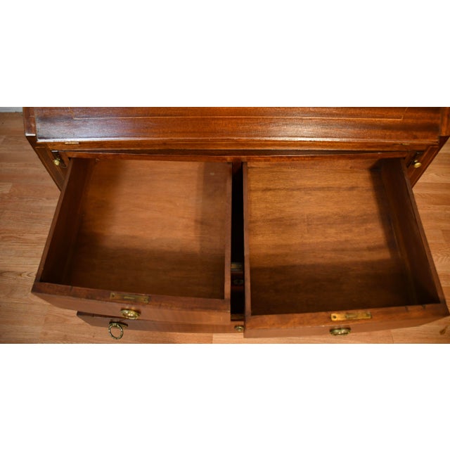 1920s Antique English Hepplewhite Mahogany Inlaid Secretary Ladies Desk For Sale - Image 13 of 17