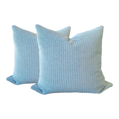 Turquoise Outdoor Sofa Pillows a Pair