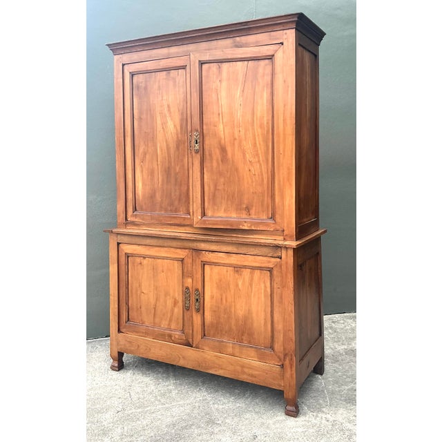 French Country Vintage Wood Panel Cabinet For Sale - Image 3 of 12