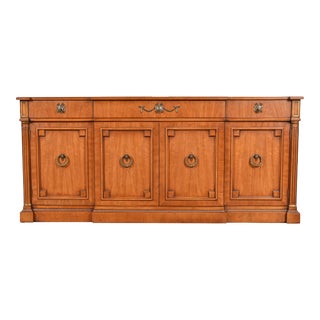 Henredon French Regency Louis XVI Walnut Sideboard Credenza or Bar Cabinet, Circa 1960s For Sale