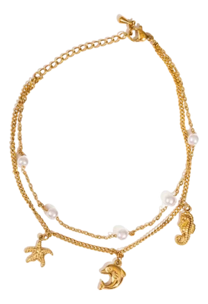 Ocean Dreams Gold Double Chain Anklet