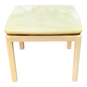 Late 20th Century Karl Springer Style Lacquered Faux Goatskin Side Table