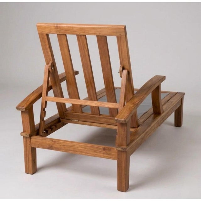 Traditional Vintage Gloster Teak Reclining Chaise Lounge For Sale - Image 3 of 8