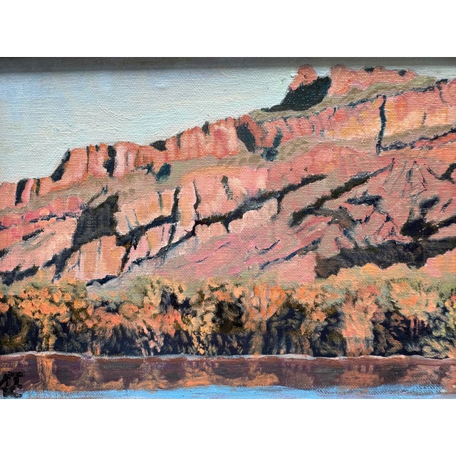 Contemporary Contemporary Outsider Autumnal Oil Mountainscape, Framed For Sale - Image 3 of 6