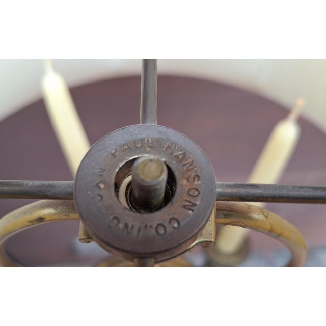 Mid 20th Century Pair P Hanson Attributed Napoleon III Gilt and Patinated Bronze Figural Five-Arm Candelabra Lamps For Sale - Image 15 of 16