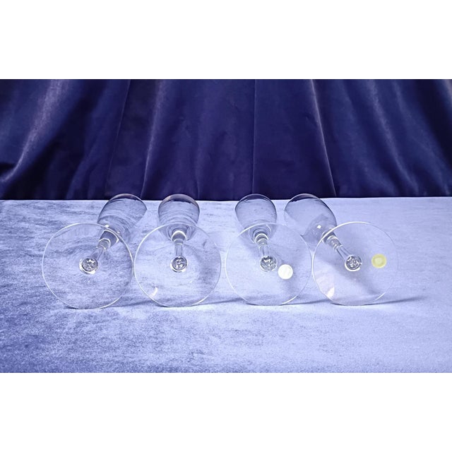 1990s Tiffany Co Crystal Champagne Glasses Set of 4 For Sale In Savannah - Image 6 of 6