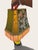 Custom Primavera Botanical Fabric Lampshade With Olive Velvet, Gold Trim & Blush Fringe For Sale - Image 4 of 5