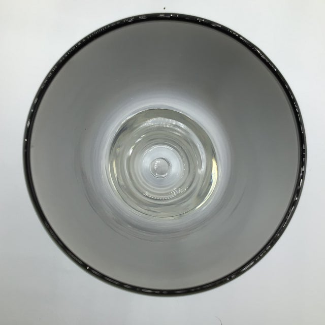 Metal Vintage Silver Ombre and Silver Band Pilsner Stemware Set With Caddy by Vitreon Queen Lusterware - Set of 7 For Sale - Image 7 of 12