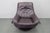 Italian Dark Purple Leather Swivel Lounge Chair, 1980s For Sale - Image 4 of 18