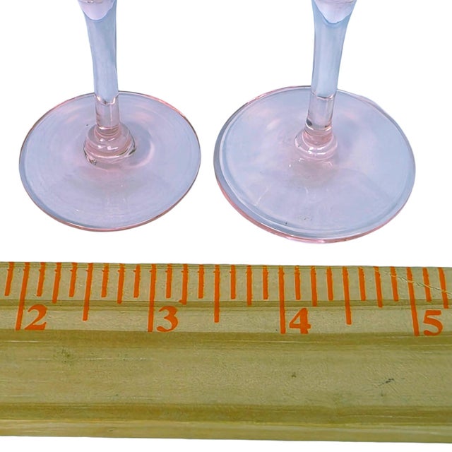 1929 Cambridge Glass Pink Etched Cordial Glasses, Etch 740, Set of 5 For Sale - Image 10 of 13