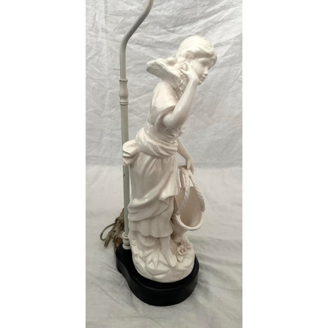 Ceramic Vintage Leonard R Foss Victorian Ceramic Lady Figure Table Lamp For Sale - Image 7 of 12