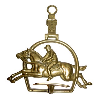 Antique Italian Brass Equestrian Coat/Hat Rack For Sale