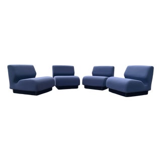 Modular Seating in Cornflower Blue Wool by Chadwick for Herman Miller, 1970s, Set of 4 For Sale