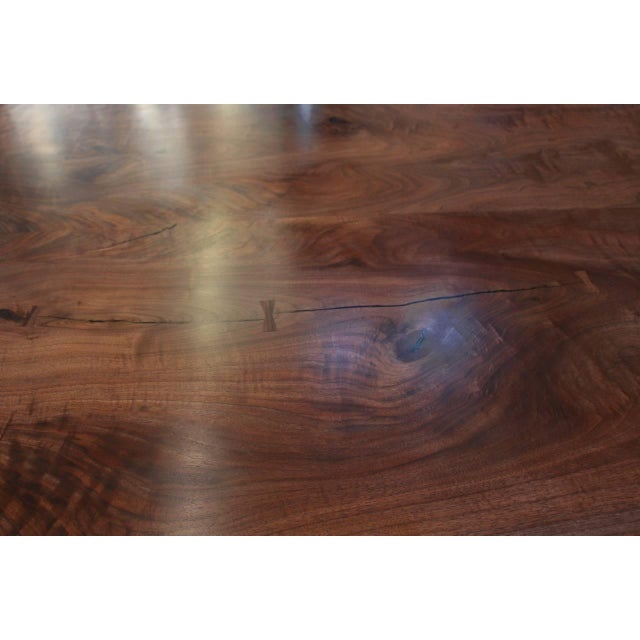 2010s Andrianna Shamaris Walnut Dining Table with Bronze Legs For Sale - Image 5 of 5