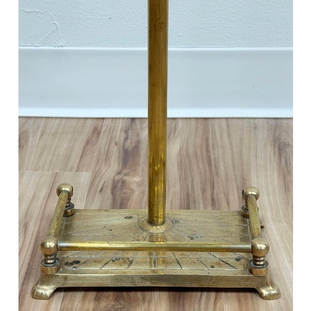 Metal Vintage Brass Clamshell Motif Fireplace Tools and Stand For Sale - Image 7 of 10