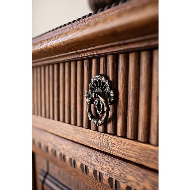 Wood Antique Victorian Sideboard Buffet For Sale - Image 7 of 18