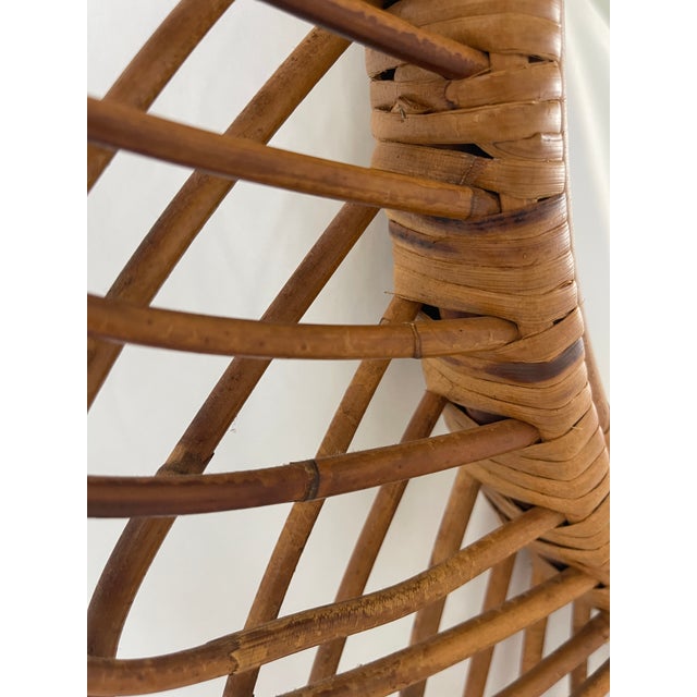 Franco Albini Italian Riviera 1960's Rattan Oval Mirror by Franco Albini For Sale - Image 4 of 9
