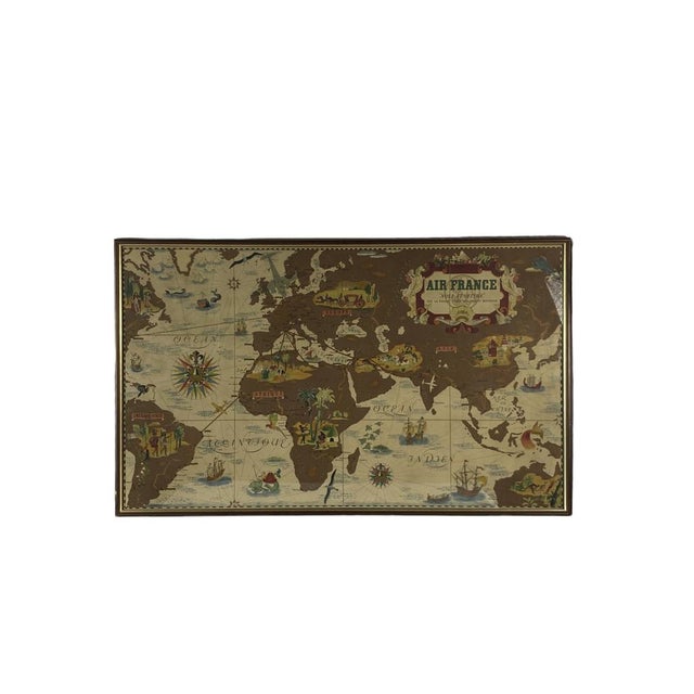 Brown Air France Nova and Vetera Poster Map by Lucien Boucher, Paris, France, 1939 For Sale - Image 8 of 18