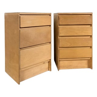 Vintage Blonde Oak Bedside Cabinets from Charter Furniture, Set of 2 For Sale