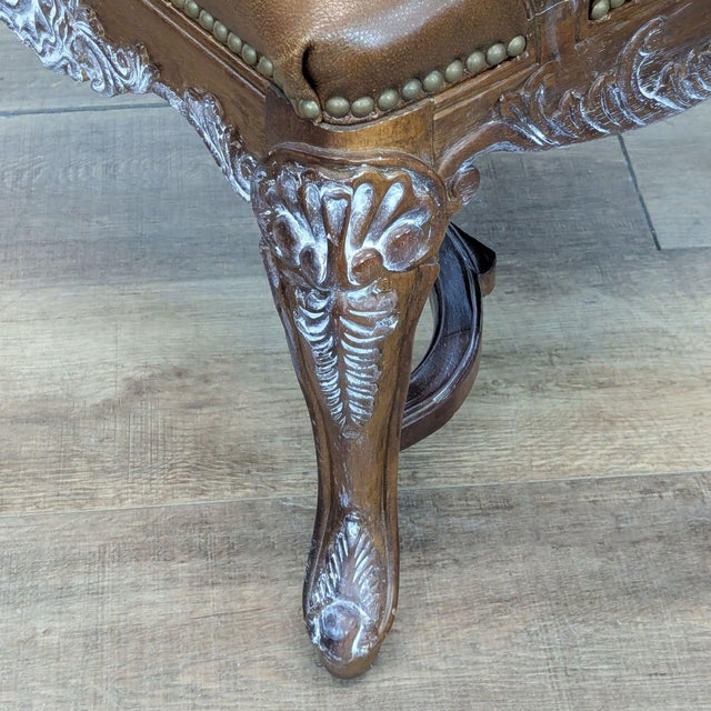 Brown Elegant Clutter Victorian Style Armchair For Sale - Image 8 of 10