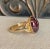 Victorian Mid 19th Century Victorian Large Gold Cabochon Garnet Ring Size 10 For Sale - Image 3 of 9