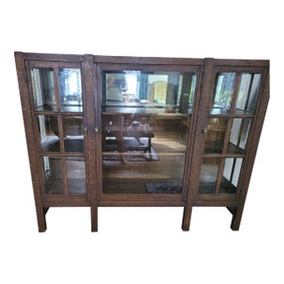 1890s Mission Display Cabinet For Sale