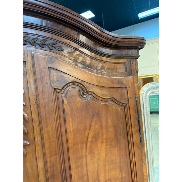 19th Century French Louis XV Armoire With Foliate Carvings, Circa 1850 For Sale - Image 4 of 12