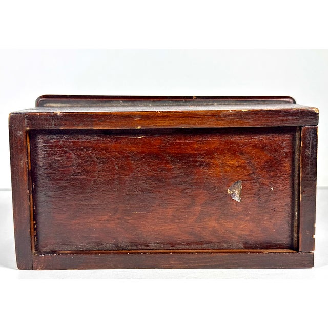 19th Century Early American Walnut Dovetail Slide Lid Candle Box For Sale - Image 9 of 16